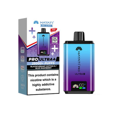 Hayati Pro Ultra Plus 25000 Pod Kit Blackcurrant Cotton K - Blue Raspberry 20mg, buy online at Hayati Pro Club UK